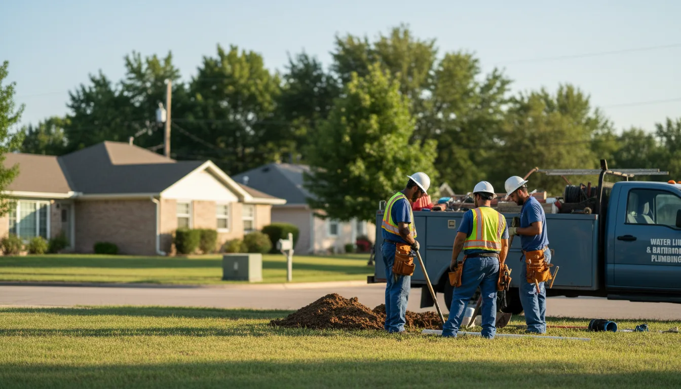 Residential water line and bathroom plumbing service in Odessa, MO